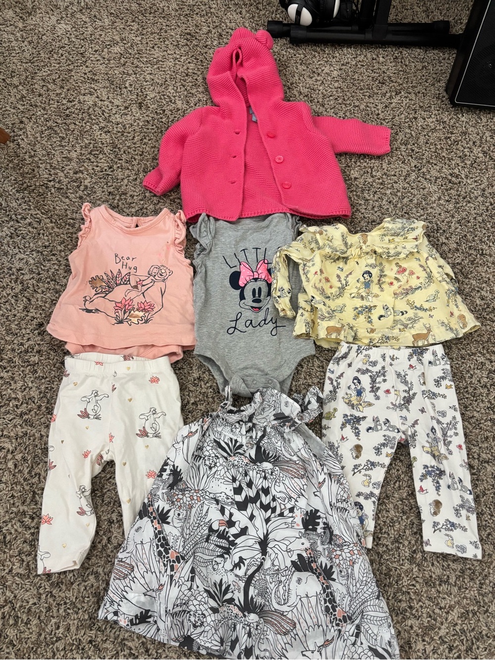 GAP Pink Hooded Cardigan & Mixed baby Girls Bottoms Set